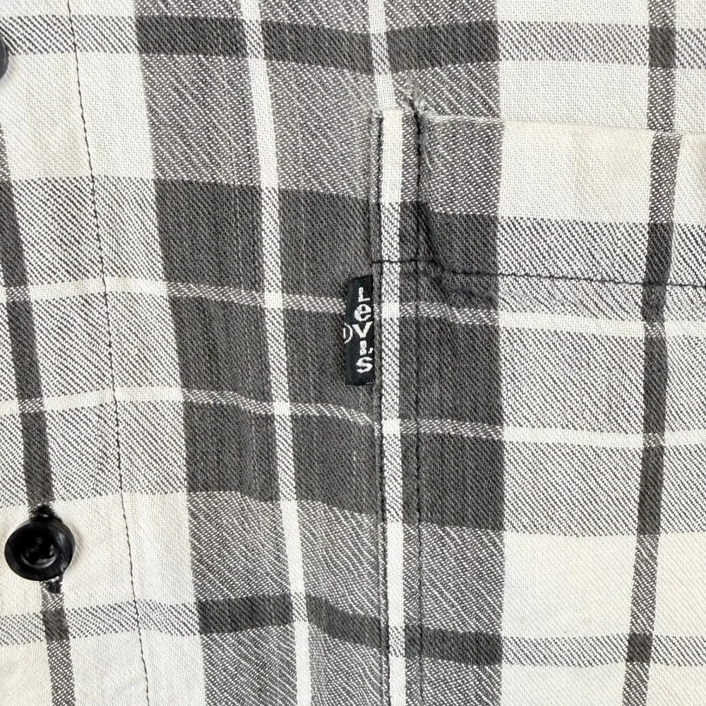 Levi's Plaid Button Down Modern Authentics Shirt Mens XL Grey Heritage Outdoorsy